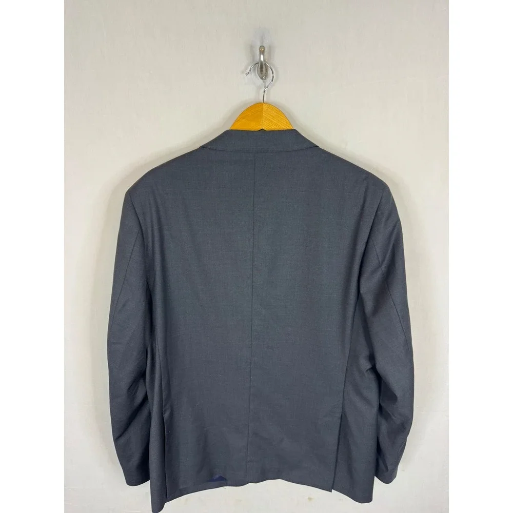 Indochino Mens 44 Charcoal Gray  Wool 2-Button Suit Jacket Blazer Ticket Pocket
